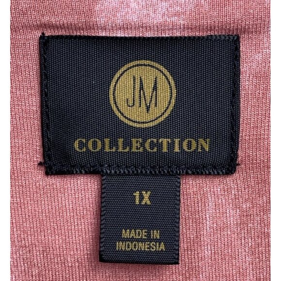 JM Collection 1X Cotton Candy CB Floral Print 3/4 Sleeve Top - Picture 7 of 7